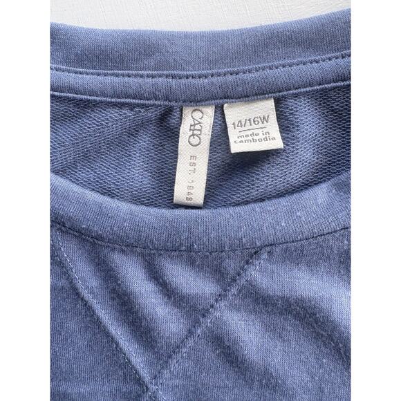 Cato Women's Plus Size Drawstring Bottom Top - Blue, 14/16W - Picture 2 of 3